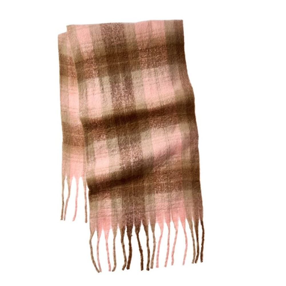 La Fiorentina Plush Fringe Scarf, Beige